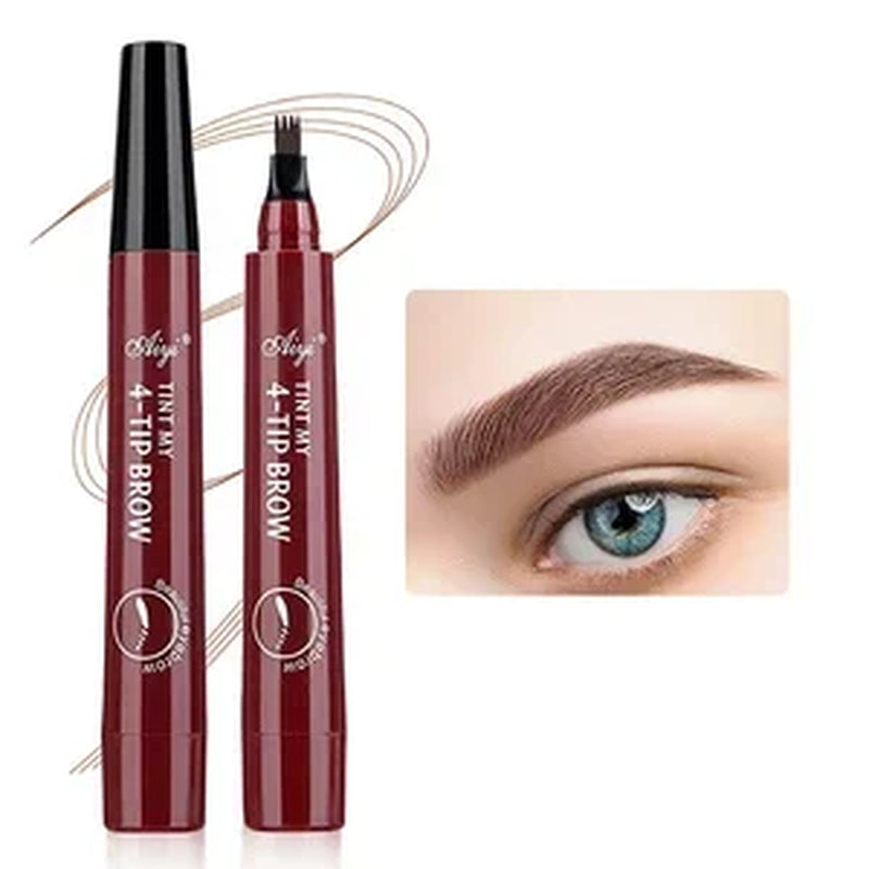 US UK AUS CAN 4-Tip Microblading Eyebrow Pencil β Waterproof, Smudge-Proof, Natural Hair-Like Strokes for Fuller Brows