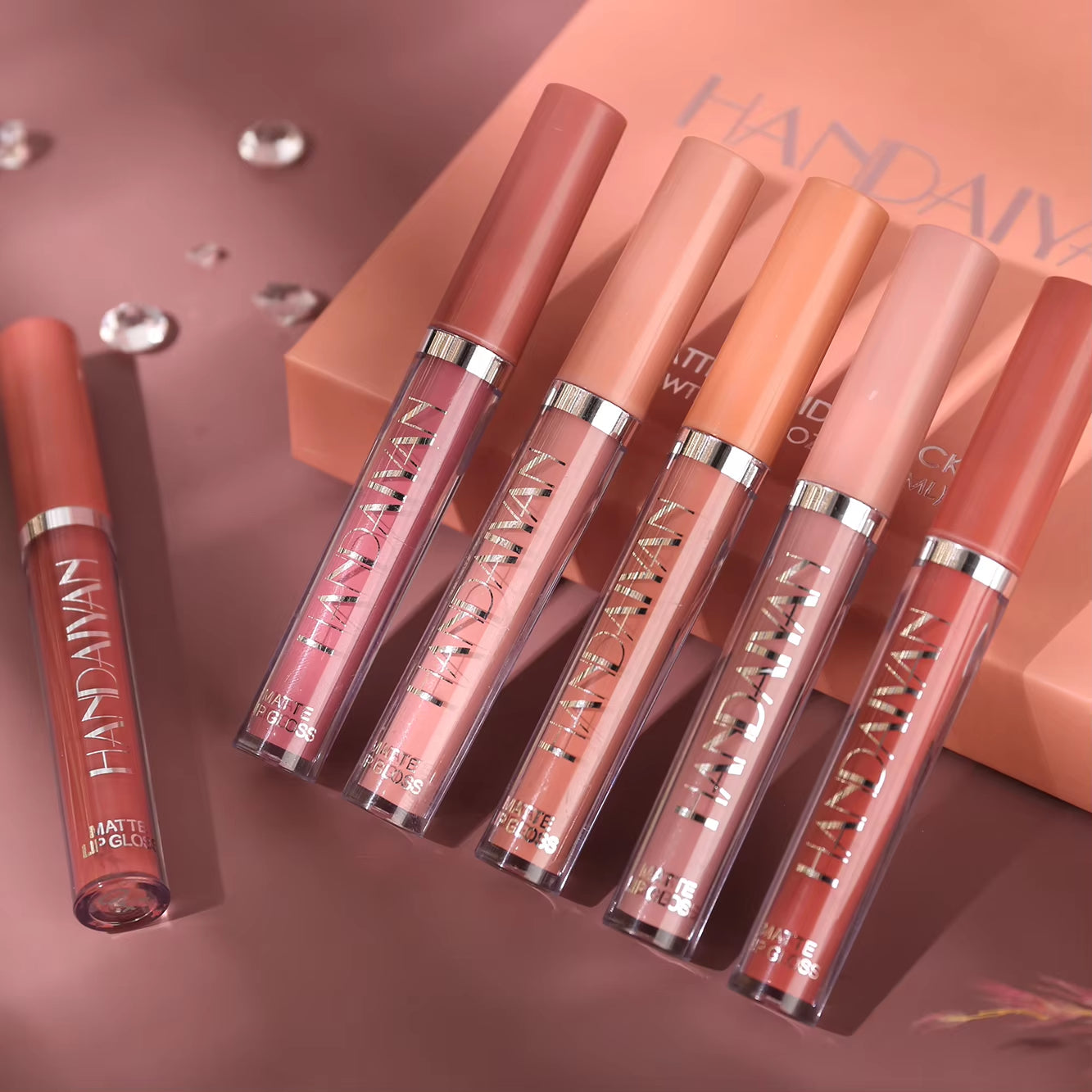 US AUS Set of 6 Nonstick Cup Liquid Lipstick , Long-Lasting Lip Gloss Gift Box β Matte Finish Lip Gloss, Resistant to Fading