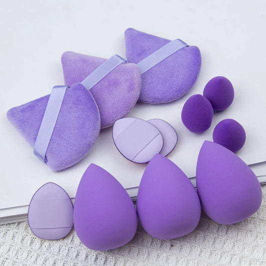 US UK AUS 12Pcs Makeup Tool Set Size Size Giant Soft Makeup Egg Makeup Powder Suitable for Base Makeup Corner Makeup Setting Novice Makeup