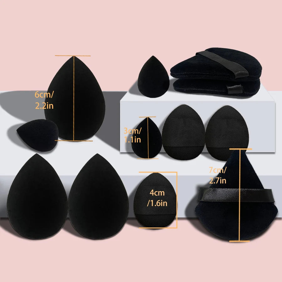 US UK AUS 12Pcs Makeup Tool Set Size Size Giant Soft Makeup Egg Makeup Powder Suitable for Base Makeup Corner Makeup Setting Novice Makeup