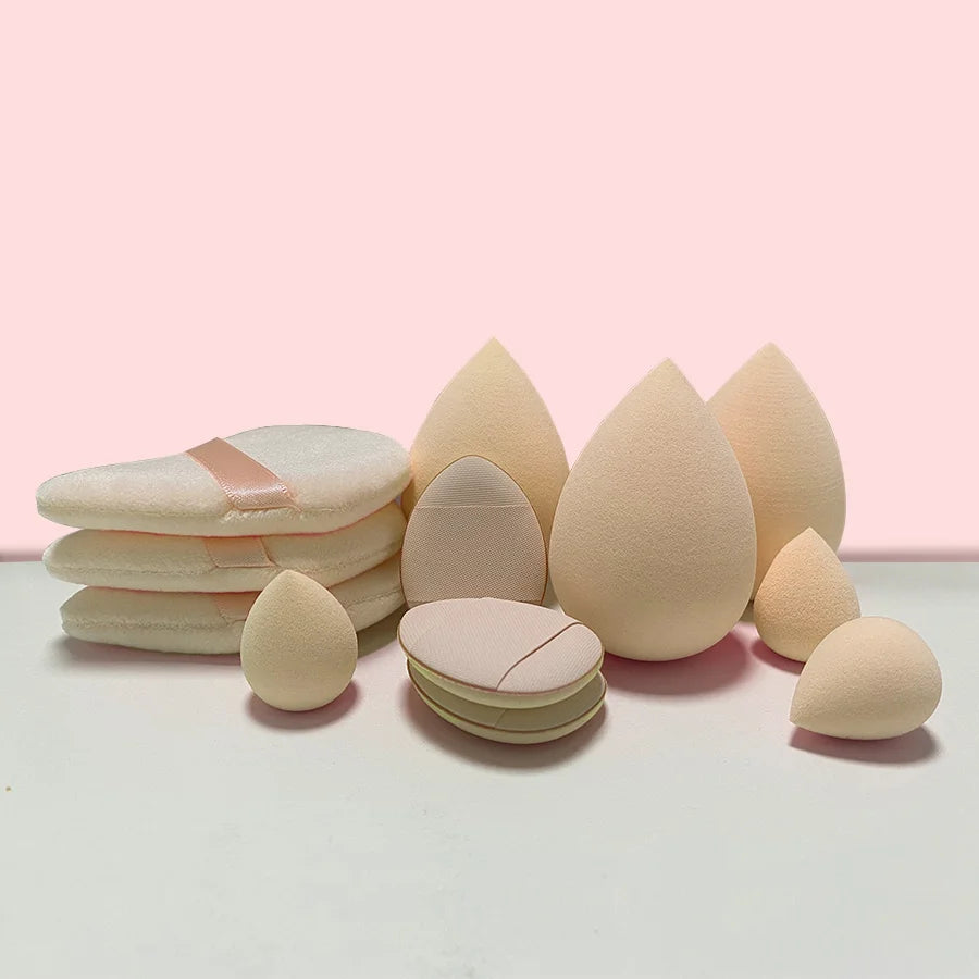US UK AUS 12Pcs Makeup Tool Set Size Size Giant Soft Makeup Egg Makeup Powder Suitable for Base Makeup Corner Makeup Setting Novice Makeup