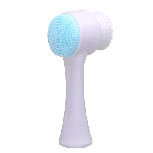 US UK AUS CAN 3D Double Silicone Facial Cleansing Brush Manual Massage Facial Brush Soft Bristles Exfoliator Double Sided Face Wash Brush