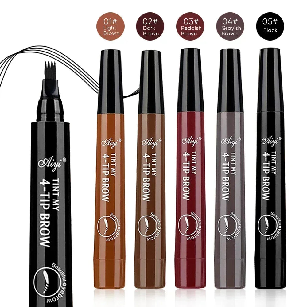 US UK AUS CAN 4-Tip Microblading Eyebrow Pencil – Waterproof, Smudge-Proof, Natural Hair-Like Strokes for Fuller Brows