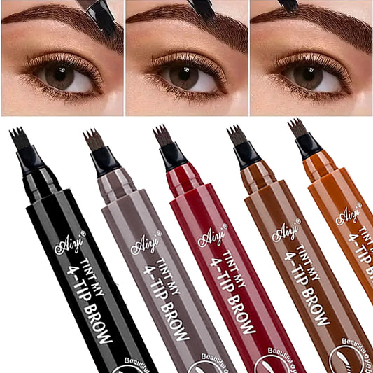 US UK AUS CAN 4-Tip Microblading Eyebrow Pencil – Waterproof, Smudge-Proof, Natural Hair-Like Strokes for Fuller Brows