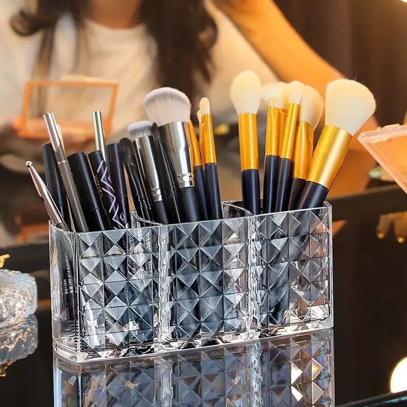 US 1Pcs/2Pcs Diamond Patterned Mirror Cabinet Storage Box, Bathroom, Bathroom, Cosmetics, Lipstick Storage Rack