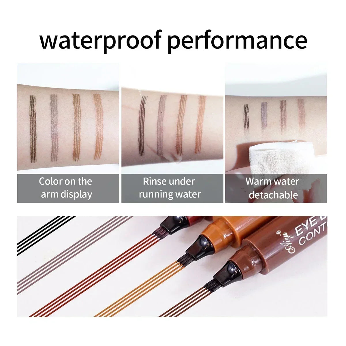 US UK AUS CAN 4-Tip Microblading Eyebrow Pencil – Waterproof, Smudge-Proof, Natural Hair-Like Strokes for Fuller Brows