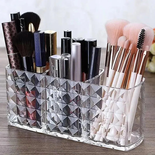 US 1Pcs/2Pcs Diamond Patterned Mirror Cabinet Storage Box, Bathroom, Bathroom, Cosmetics, Lipstick Storage Rack