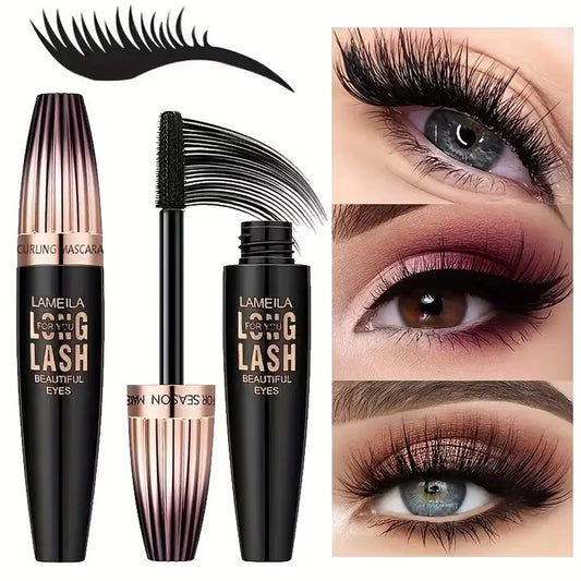 US Waterproof 4D Mascara Thick Long Smudge-Proof Plump Encrypted Long-Lasting Curling Large Eye Makeup, Makeup Tools