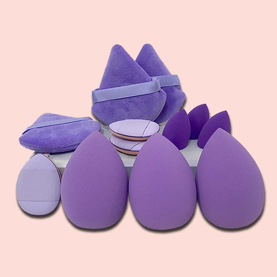 US UK AUS 12Pcs Makeup Tool Set Size Size Giant Soft Makeup Egg Makeup Powder Suitable for Base Makeup Corner Makeup Setting Novice Makeup