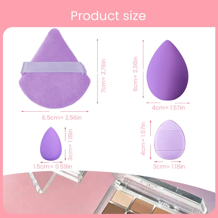US UK AUS 12Pcs Makeup Tool Set Size Size Giant Soft Makeup Egg Makeup Powder Suitable for Base Makeup Corner Makeup Setting Novice Makeup