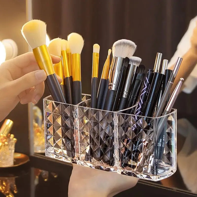 US 1Pcs/2Pcs Diamond Patterned Mirror Cabinet Storage Box, Bathroom, Bathroom, Cosmetics, Lipstick Storage Rack