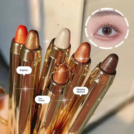 US UK Dual-Ended Highlighter Eyeshadow Pencil Pearlescent,Delicate,Shimmering, Brightening,Long-Lasting,Non-Smudging Eyeshadow Stick
